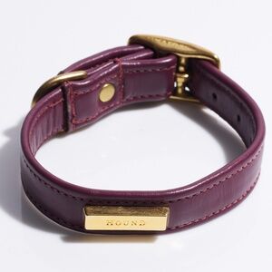Leather Dog Collar by Hound Collection with Gold Bar Logo